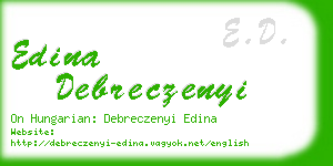 edina debreczenyi business card